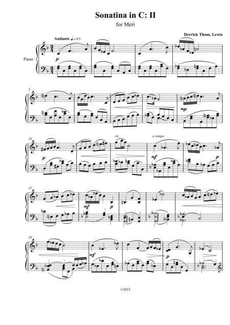 Free Sheet Music Andante In F Sonatina In C Ii