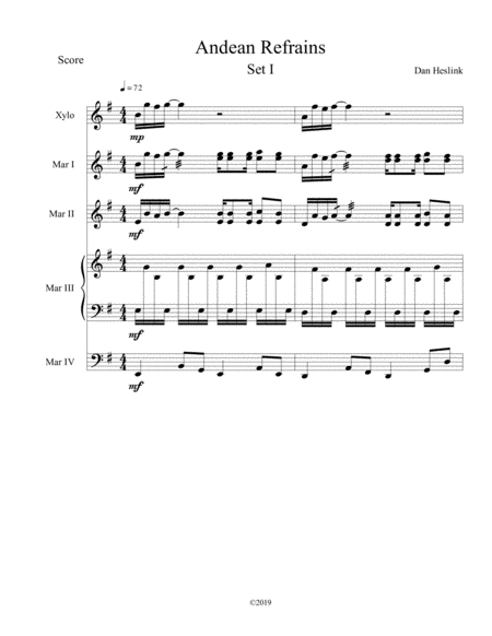 Free Sheet Music Andean Refrains Set I