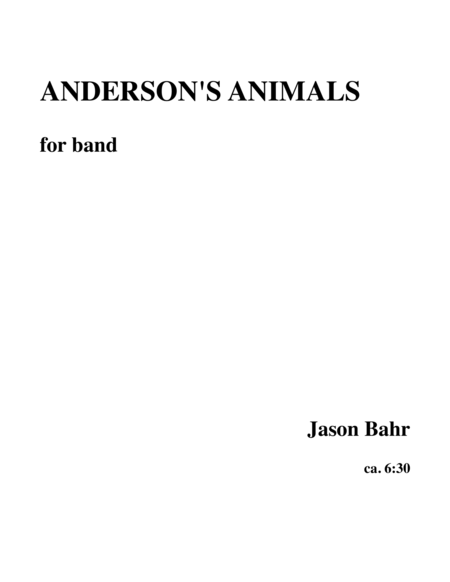 Free Sheet Music Andersons Animals