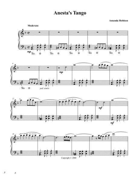 Anestas Tango Sheet Music