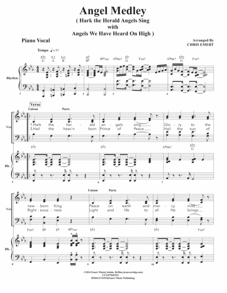 Angel Medley Singers Rhythm Section Sheet Music