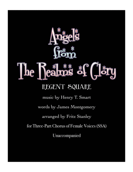 Free Sheet Music Angels From The Realms Of Glory Ssa A Cappella