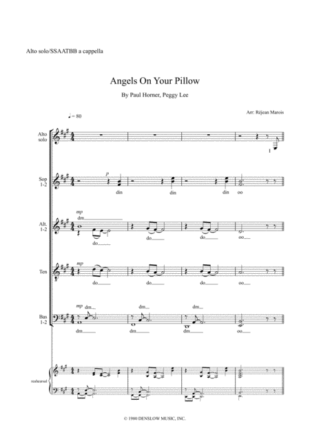 Free Sheet Music Angels On Your Pillow