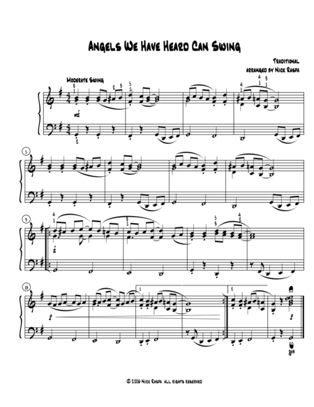 Angels We Have Heard Can Swing Early Intermediate Piano Sheet Music