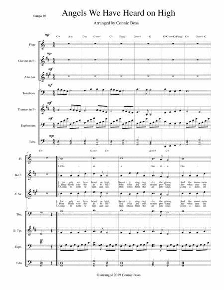 Free Sheet Music Angels We Have Heard On High 7 Piece Mixed Ensemble