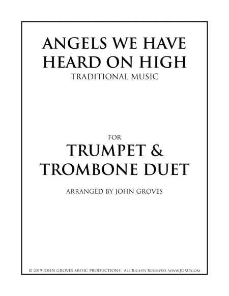 Free Sheet Music Angels We Have Heard On High Brass Duet For Trumpet Trombone