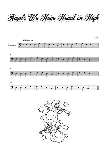 Angels We Have Heard On High For Bassoon Sheet Music