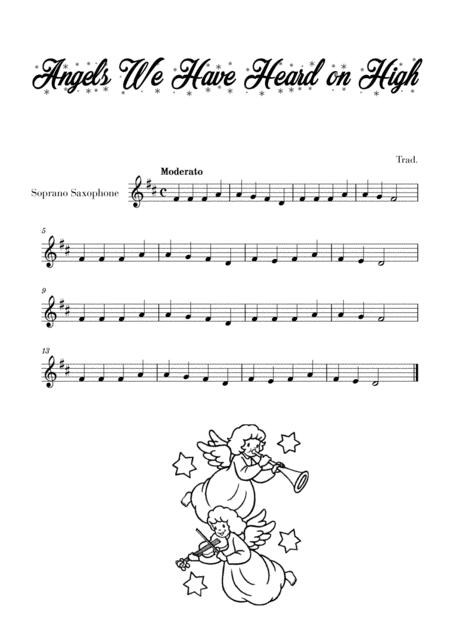 Free Sheet Music Angels We Have Heard On High For Soprano Saxophone