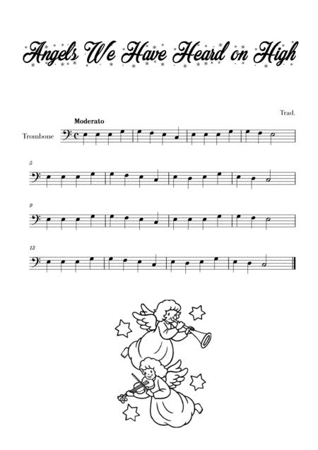 Free Sheet Music Angels We Have Heard On High For Trombone
