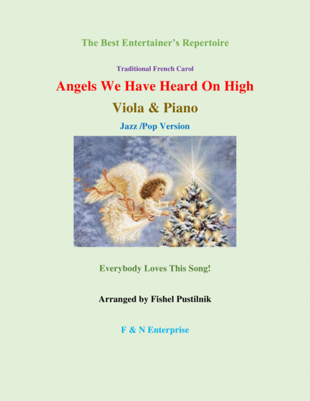 Free Sheet Music Angels We Have Heard On High Piano Background For Viola And Piano