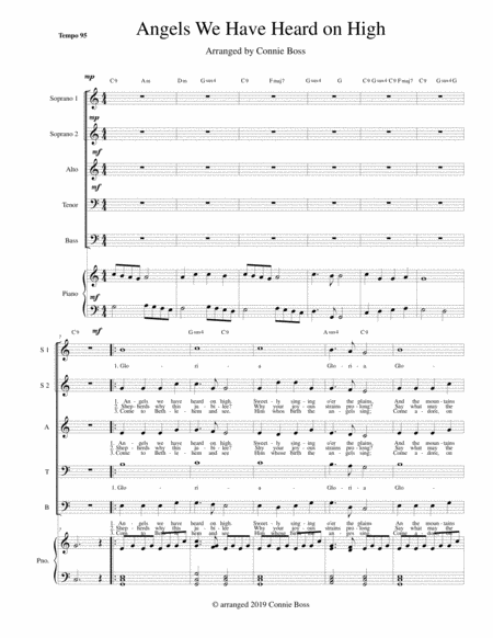 Angels We Have Heard On High Satb And Piano Sheet Music