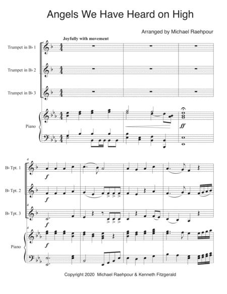 Angels We Have Heard On High Trumpet Trio With Piano Sheet Music