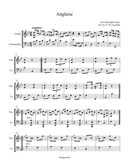 Anglaise Sheet Music