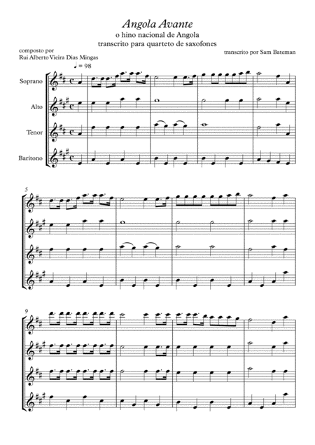 Free Sheet Music Angola Avante