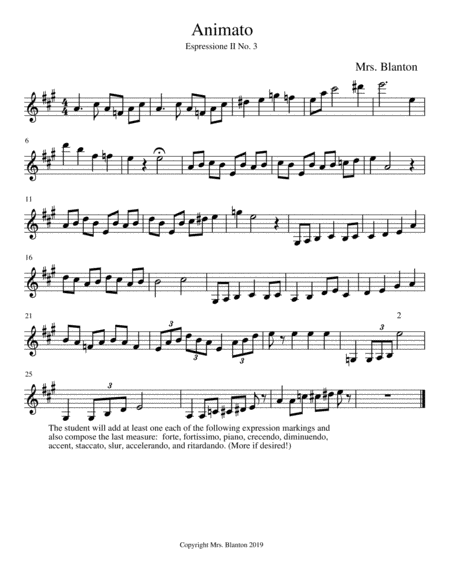 Free Sheet Music Animato