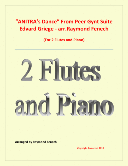 Anitras Dance From Peer Gynt 2 Flutes And Piano Sheet Music