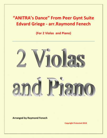 Free Sheet Music Anitras Dance From Peer Gynt 2 Violas And Piano