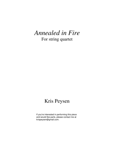 Free Sheet Music Annealed In Fire