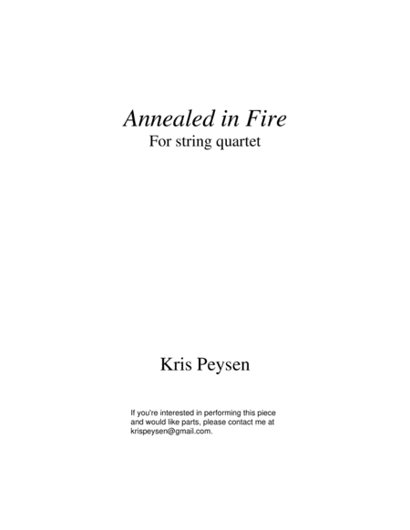 Annealed In Fire Sheet Music