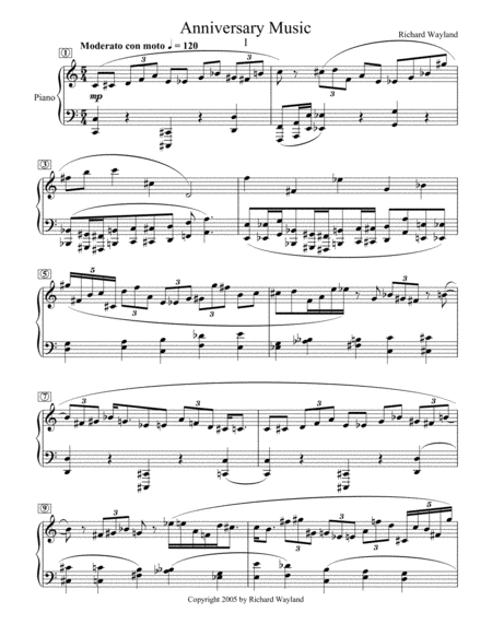 Anniversary Music Sheet Music