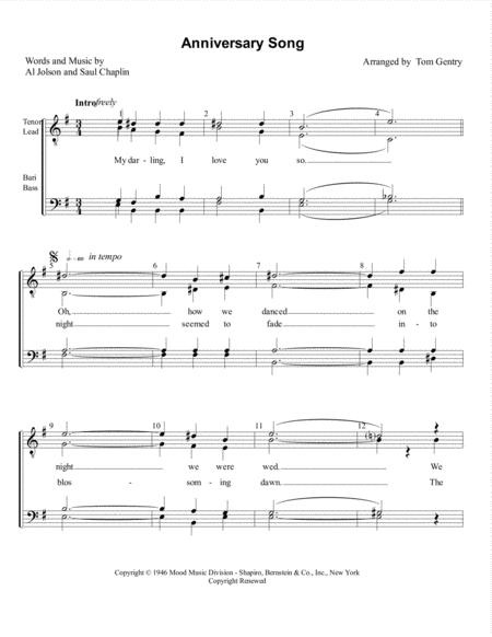 Anniversary Song Sheet Music