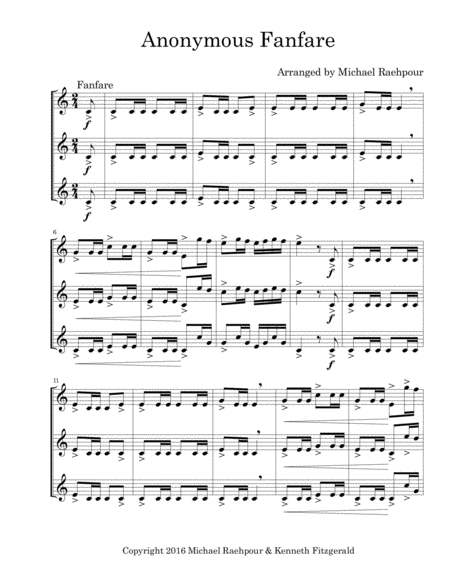 Anonymous Fanfare Trumpet Trio Sheet Music