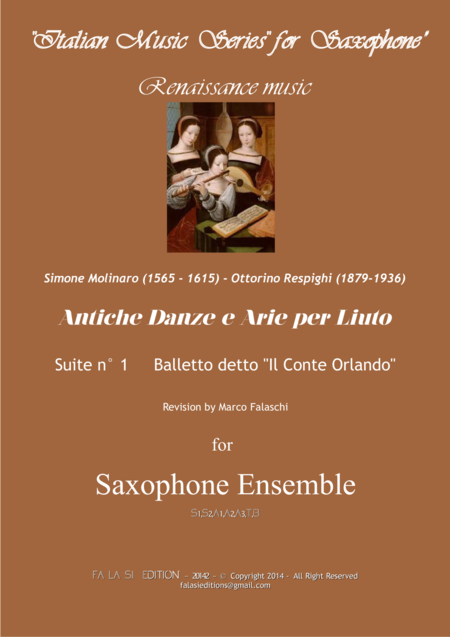 Antiche Danze E Arie Per Liuto Ancient Dances And Airs For Lute Italian Music Series For Saxophone Renaissance Music Sheet Music