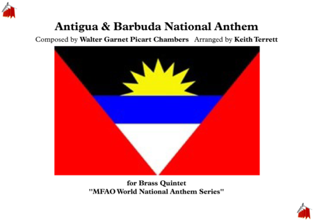 Antigua Barbuda National Anthem For Brass Quintet Fair Antigua We Salute Thee Sheet Music