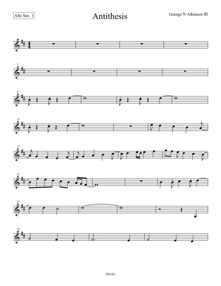 Antithesis Alto Sax 1 Sheet Music