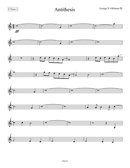 Free Sheet Music Antithesis F Horn 1