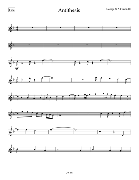 Antithesis Flute Sheet Music