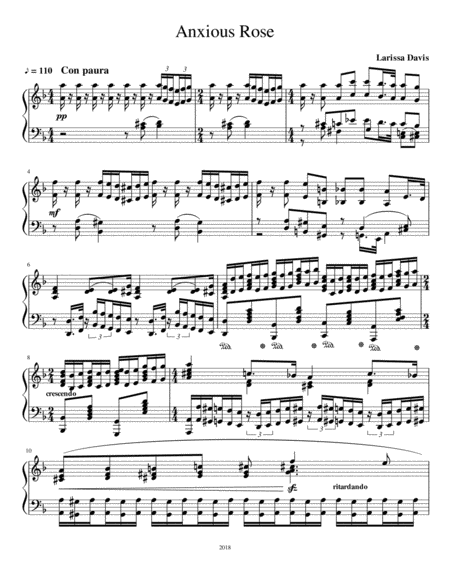 Free Sheet Music Anxious Rose