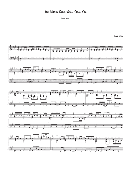 Free Sheet Music Any Major Dude Will Tell You