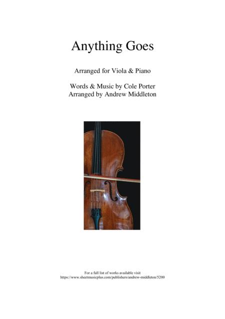 Anything Goes Arranged For Viola And Piano Sheet Music