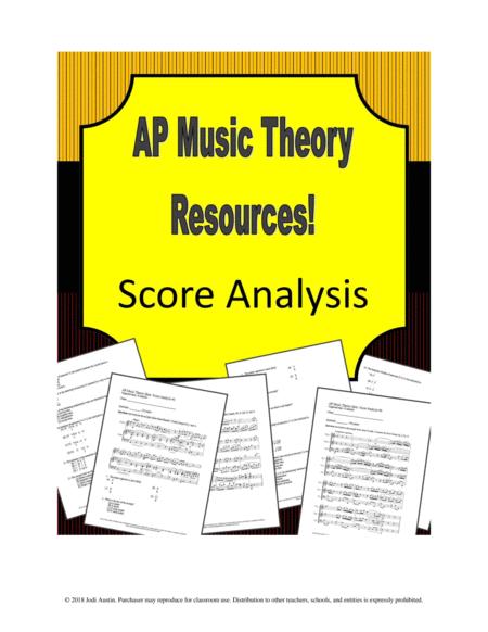 Ap Music Theory Score Analysis Sheet Music