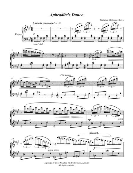 Free Sheet Music Aphrodites Dance For Piano Solo