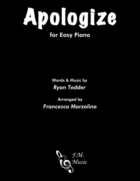 Free Sheet Music Apologize Easy Piano