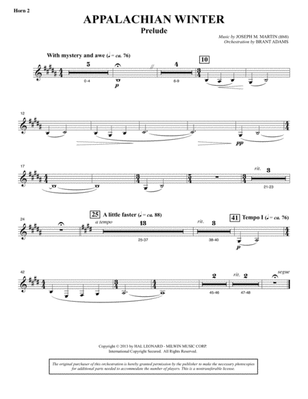 Appalachian Winter A Cantata For Christmas F Horn 2 Sheet Music