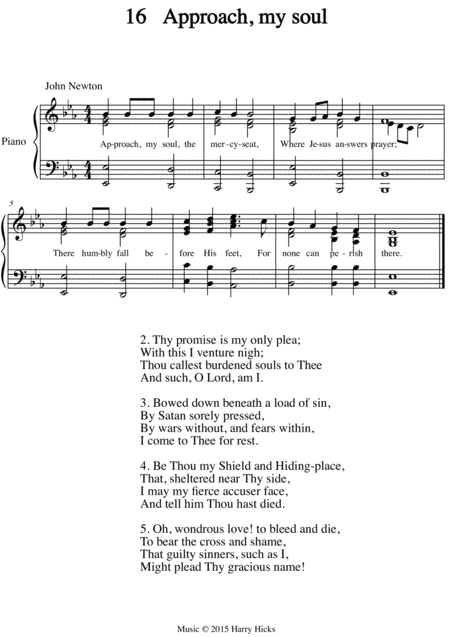 Approach My Soul The Mercy Seat A New Tune To A Wonderful Old Hymn Sheet Music