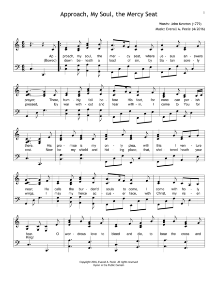 Free Sheet Music Approach My Soul The Mercy Seat