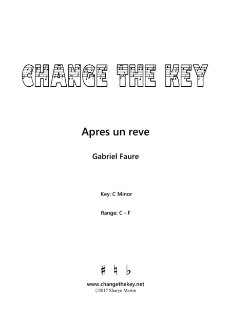 Apres Un Reve C Minor Sheet Music