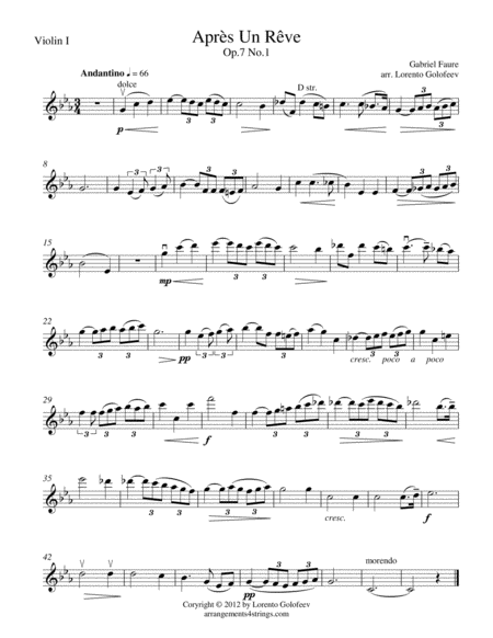 Apres Un Reve Sheet Music