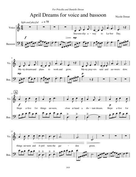 April Dreams For Voice And Bassoon Sheet Music