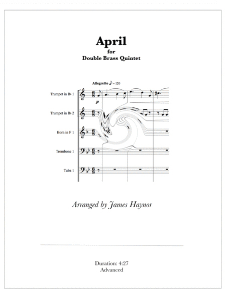 April For Double Brass Quintet Sheet Music