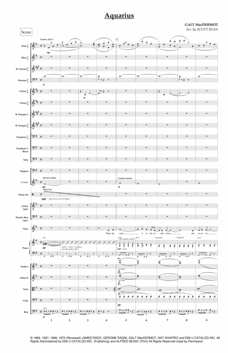 Free Sheet Music Aquarius