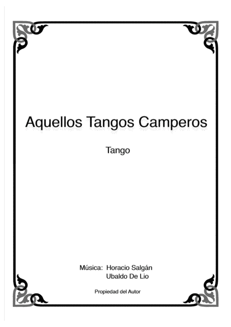 Free Sheet Music Aquellos Tangos Camperos