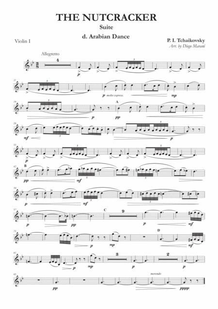 Free Sheet Music Arabian Dance From Nutcracker Suite For String Quartet