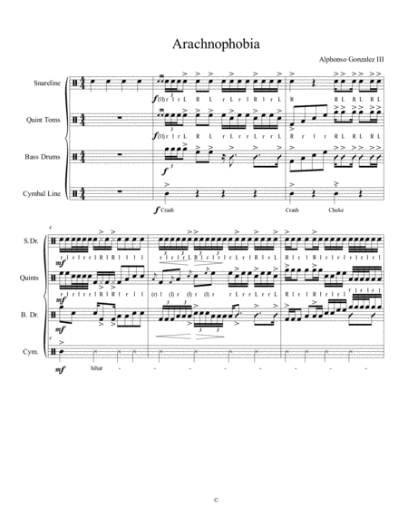 Free Sheet Music Arachnophobia