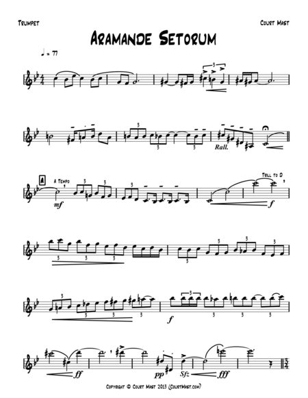 Aramande Setorum Trumpet Solo Sheet Music