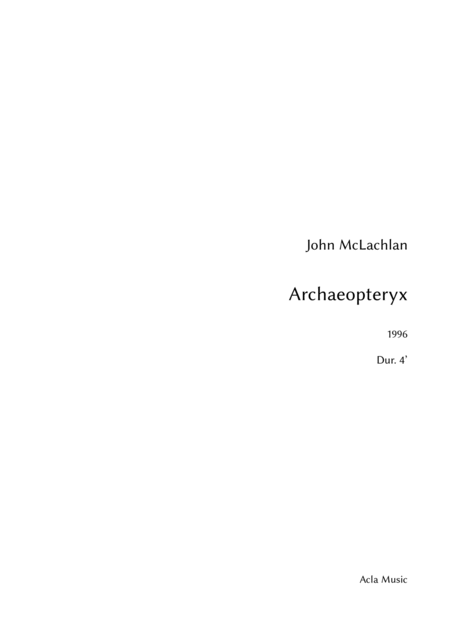 Free Sheet Music Archaeopteryx